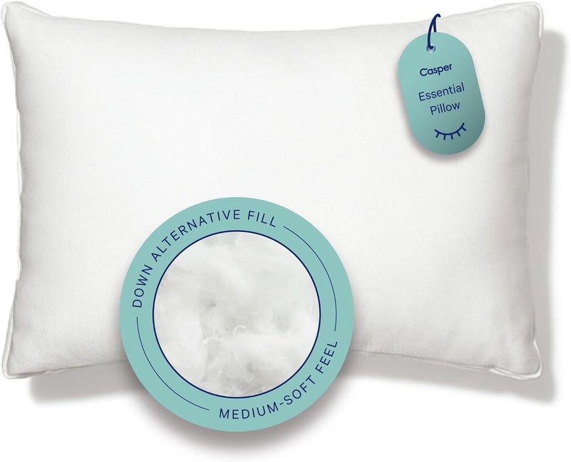 Casper Sleep Essential Pillow for Sleeping, Standard, White - Image 1