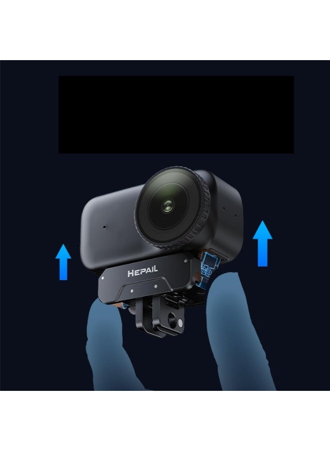 Magnetic Quick Release Adapter Mount for DJI Osmo Nano, with 1/4" Screw Hole and Foldable Adapter Connection, Aluminum Alloy Bracket Expansion Base Stand for Osmo Nano Camera - Image 3