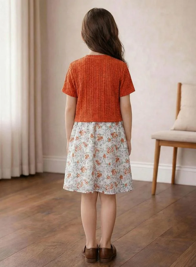 Take Two  Girls Floral Print Strappy Dress And Cardigan Set for Women | Best Price UAE