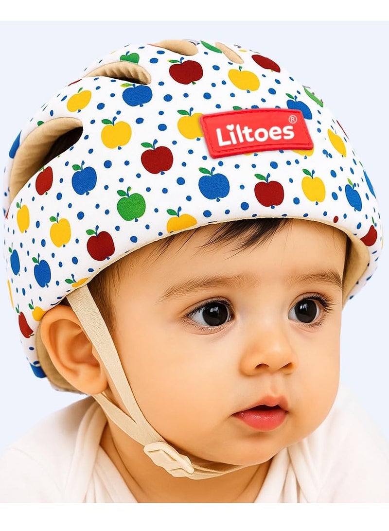 LILTOES Baby Head Protector for Safety of Kids 6M to 3 Years- Baby Safety Helmet with Proper Air Ventilation & Corner Guard Protection (Apple) - Image 1