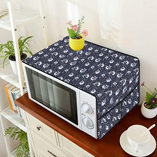 Star Weaves Microwave Oven Top Cover for IFB 30 L Convection Microwave Oven 30FRC2 Floral Pattern (Multicolour) - Oven Top Cover with 4 Utility Pockets and 1 Oven Handle Cover KUM05 - Image 3