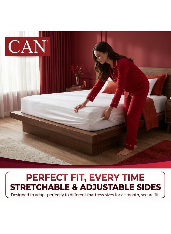 CAN Waterproof Bamboo Mattress Protector, Soft Breathable Cooling, Deep Pocket Fitted Sheet Style, Noiseless, for Kids, Pets and Adults (Single) - Image 4