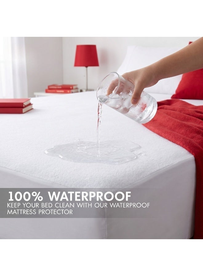 CAN Waterproof Bamboo Mattress Protector, Soft Breathable Cooling, Deep Pocket Fitted Sheet Style, Noiseless, for Kids, Pets and Adults (Single) - Image 3