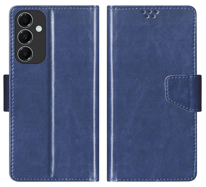 SBMS Flip Cover for Samsung Galaxy A17 5G / Samsung Galaxy F17 5G Back Cover Case with Magnatic Closure | Inbuilt Stand | Card & Money Pocket (Blue) - Image 1