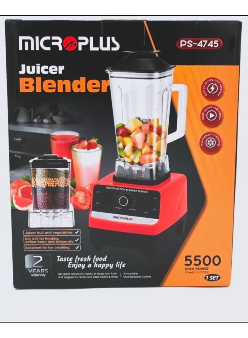 خلاط عصارة ميكروبلس PS-4745 – القوة في تحضير العصائر والمشروبات بسرعة وكفاءة