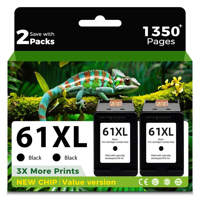 Skyink 61XL Black Remanufactured Ink Cartridge Replacement for HP 61 Ink 61 XL Black 2 Black for Envy 4500 5530 4502 4501 5535 OfficeJet 4630 4635 DeskJet 2540 1000 1010 1510 Printers - Image 2