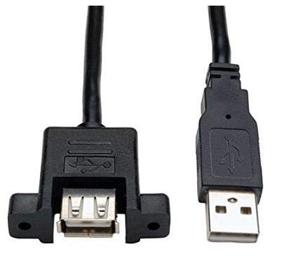 ANDTRONICS Panel Mount USB 2.0 Cable Type A Male to Type B Female 1.5M 4.5 ft - Image 3
