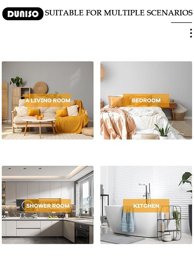 DUNISO 3-Tier Rolling Utility Cart,Rolling Storage Cart with Wooden Tabletop,Trolley Kitchen Organizer Rolling Desk with Locking Wheels for Kitchen,Bathroom,Living Room,Office - Image 4