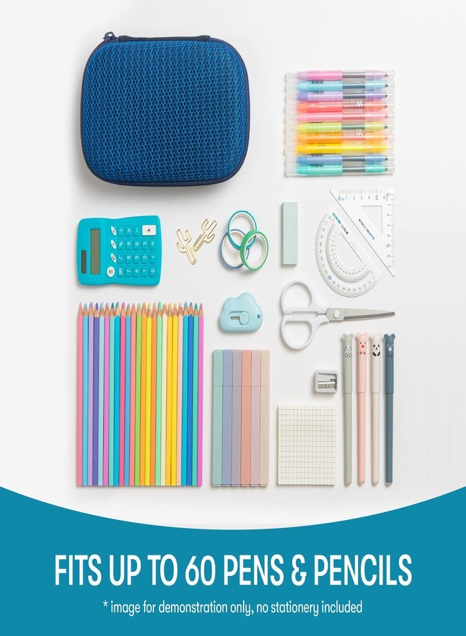 ZIPIT Mesh Pencil Box, Sporty Large Capacity Pencil Case for School, Stationery Organizer Box ,Blue - Image 4