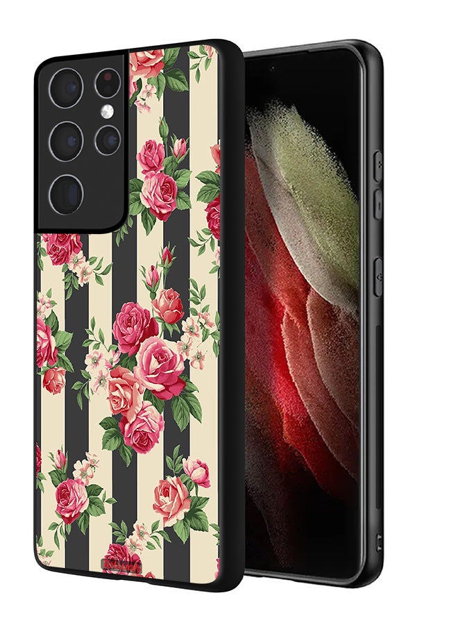 Tolwak Samsung Galaxy S21 Ultra 5G Protective Case Cover Roses Pattern - Image 1