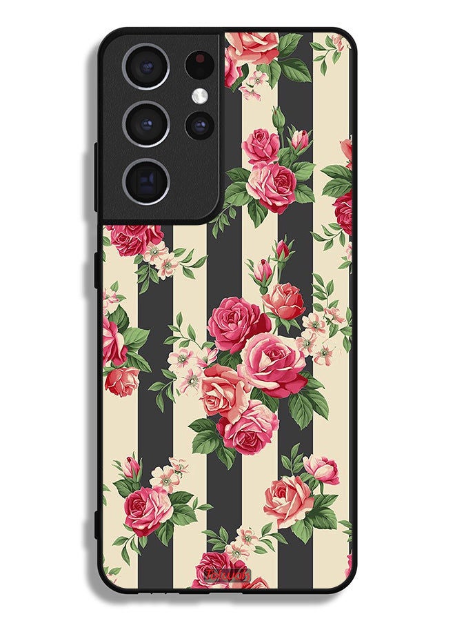 Tolwak Samsung Galaxy S21 Ultra 5G Protective Case Cover Roses Pattern - Image 3
