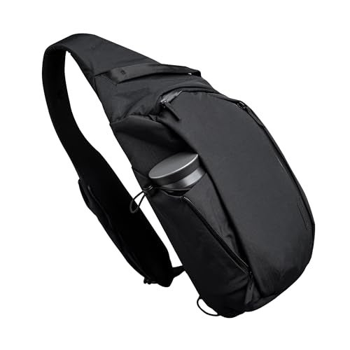 ALPAKA Metro Crossbody Left Shoulder 7.5L - Crossbody Bag Men,Sling Backpack - Fits 11" Tablet - Single Shoulder with YKK Zipper - Expandable Water Bottle Pocket - Phone Sleeve- Black Axoflux 210D - Image 1