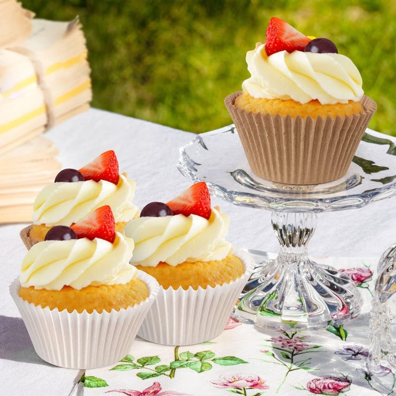 Paper Cupcake Cups, White 100 Pieces, for Baking and Muffin - Image 4