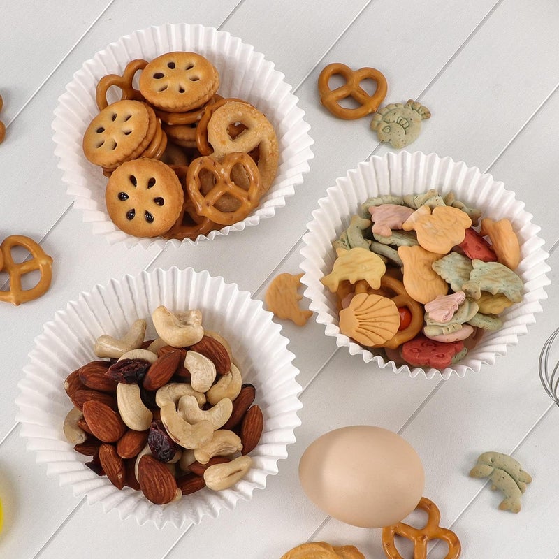 Paper Cupcake Cups, White 100 Pieces, for Baking and Muffin - Image 3