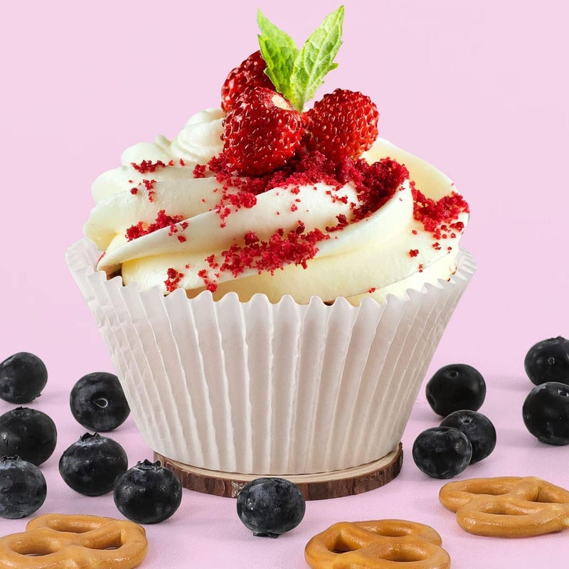 Paper Cupcake Cups, White 100 Pieces, for Baking and Muffin - Image 2