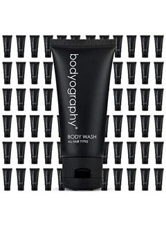 Bodyography Body Wash 1.4Oz Lavender Peppermint Mini Travel Size Toiletries (100% Recyclable Tube With Flip Top Cap) Hotel Amenities Suitable For All Skin Types