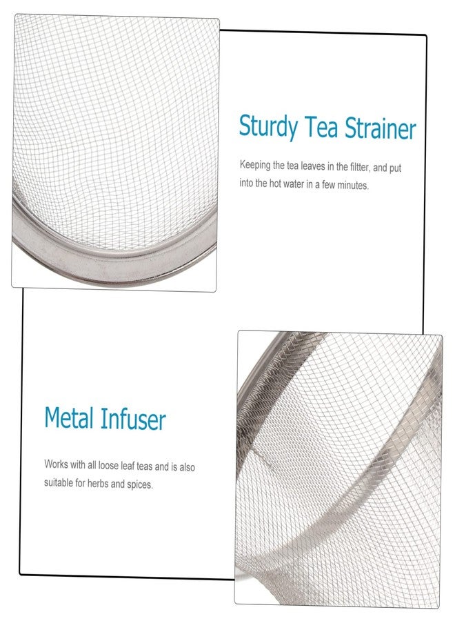 SHOWERORO Stainless Steel Tea Filter 2.55 Inch Sturdy Mesh Infuser Strainer for Loose Leaf Tea and Herbal Brewing at Home Kitchen Set of 8 - Image 3