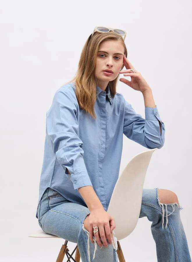Styli Styli Embellished Detail Long Sleeves Regular Fit Shirt