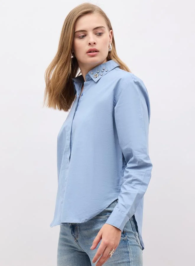 Styli Styli Embellished Detail Long Sleeves Regular Fit Shirt