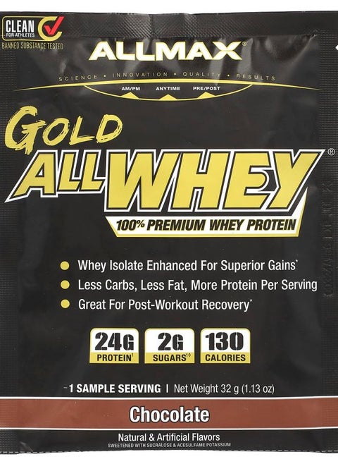 GOLD ALLWHEY® 100% Premium Whey Protein Chocolate 1.13 oz (32 g)