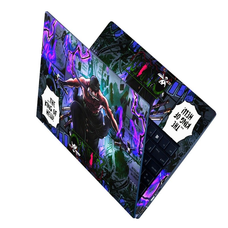 Home Trove ALAYRA Full Body Laptop Skin Upto 15.6 inch Sticker Compatible for Dell/HP/Lenovo/Acer/Sony All Laptop Size Upto 14 to 15.6 Inch - The King of Hell Anime - Image 2