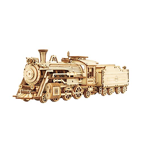 Hands Craft DIY 3D Wooden Puzzle Prime Steam Express Train Laser Cut Assembly 180 Scale Model Building Kit Brain Teaser Educational STEM Toy Adults Teens to Build Safe and NonToxic Wood MC501A - Image 5