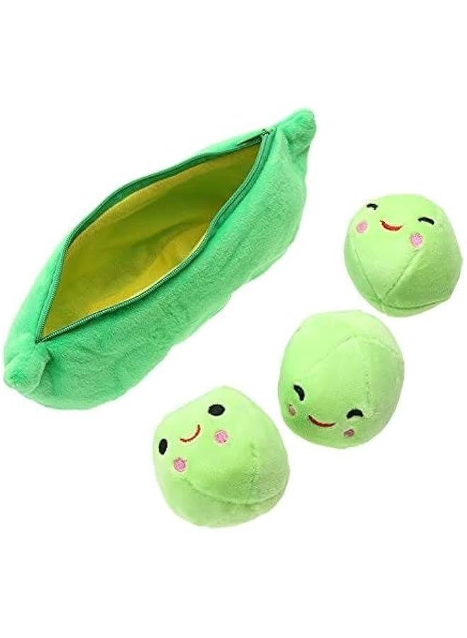 3 Peas in Pods Pea Plush Toy 15 Inches Pea Pod Pillow Stuffed Doll Figure New 