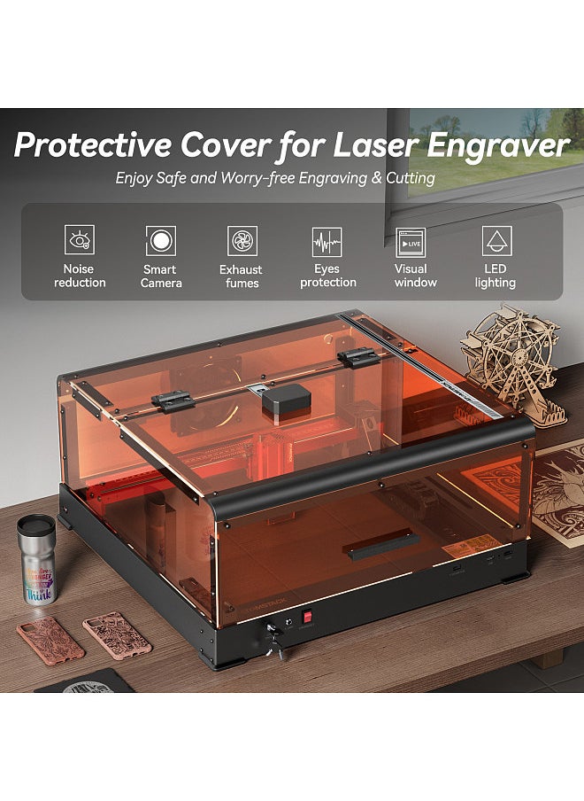 B3 Protective Box Cover Laser Engraver Enclosure with AC1 Camera & LED Light & Exhaust Fan & Eye-protection Visual Window