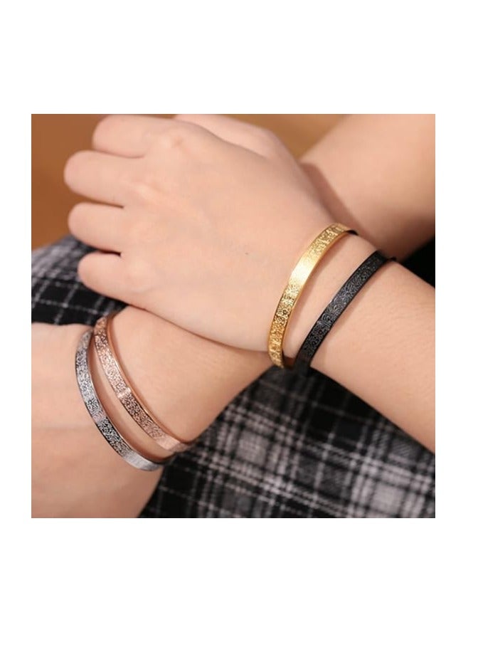 شوداي أساور ذهبية بتصميم آية الكرسي بخط لعربي للنساء والرجال من شوداي، هدايا مجوهرات إسلامية للنساء، سوار كهدية إسلامية للعيد ورمضان ورأس السنة الجديدة للجنسين - Image 5