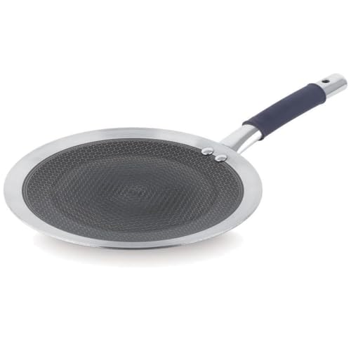 Classic Steels Hexa Comb Roti Tawa 24cm - 2.5mm Thick | Non-Stick Triply Stainless Steel Roti Tawa for Roti, Chapati, Paratha | Induction & Gas Compatible| Durable Stay Cool Silicon Handle - Image 1