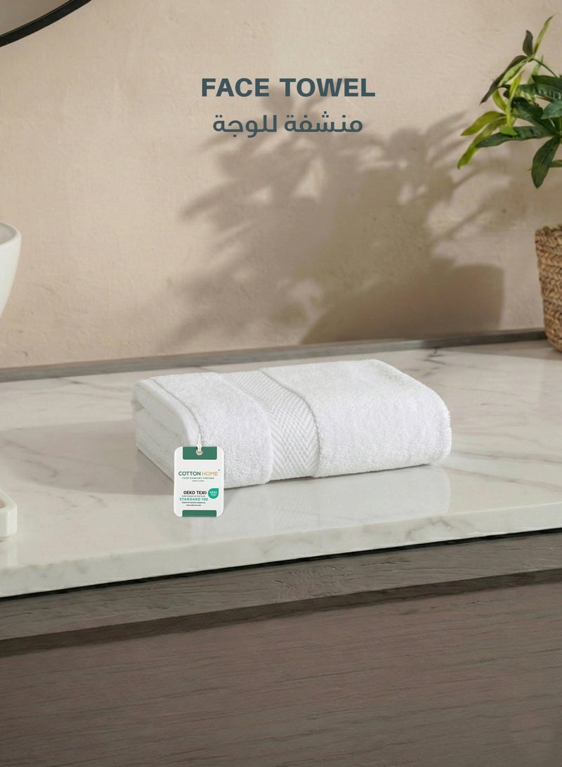 كوتون هوم Cotton Home Premium Cotton Towel 30x30cm Face Towel 600 GSM Quick Dry Highly Absorbent Thick Bathroom SoftTowels for Bath And Spa Lightweight, Quick Dry and Durable White - Image 1
