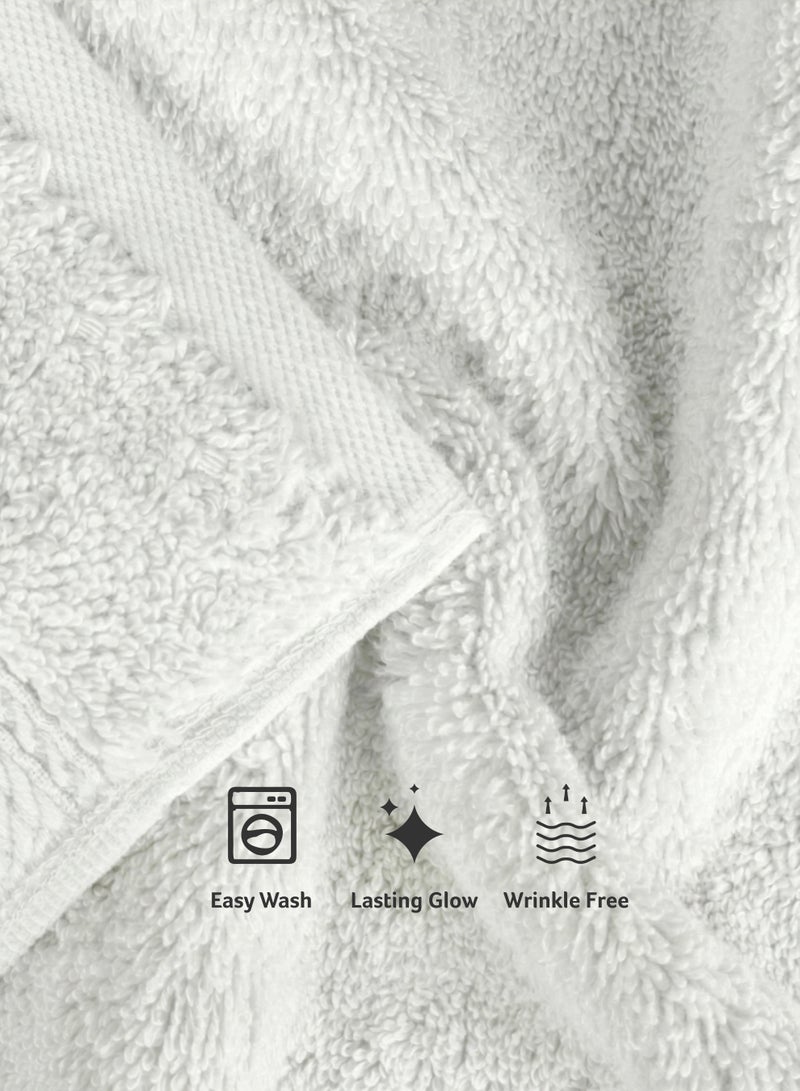 كوتون هوم Cotton Home Premium Cotton Towel 30x30cm Face Towel 600 GSM Quick Dry Highly Absorbent Thick Bathroom SoftTowels for Bath And Spa Lightweight, Quick Dry and Durable White - Image 2