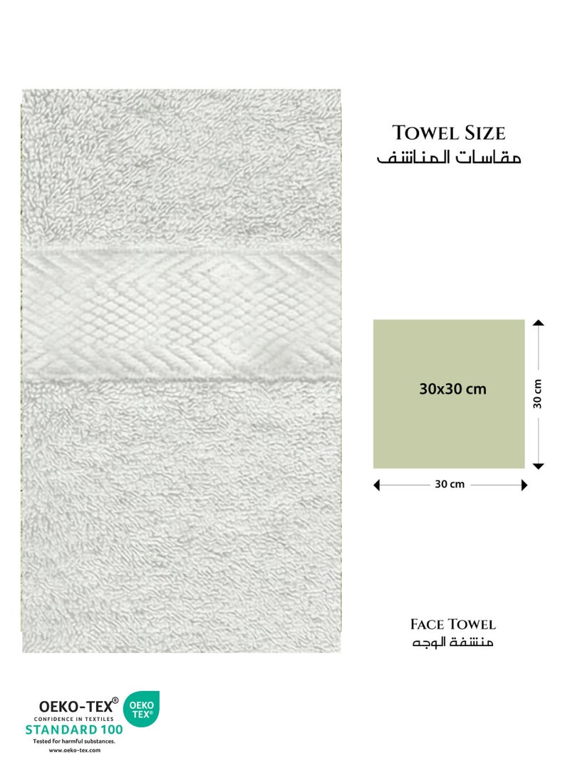 كوتون هوم Cotton Home Premium Cotton Towel 30x30cm Face Towel 600 GSM Quick Dry Highly Absorbent Thick Bathroom SoftTowels for Bath And Spa Lightweight, Quick Dry and Durable White - Image 3
