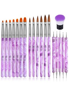 19 Pcs Nail Art Brushes Acrylic Nail Brush Set For Acrylic Application Uv Gel Nail Polish Brush Nail Art Painting Brush Dotting Tool Nail Dust Remover Brushes For Nail Salon Art Tools(Purple) - pzsku/ZD881E6709BDD4A799712Z/45/_/1721027524/6ab32b98-9613-4def-af01-b9e33e664dcb