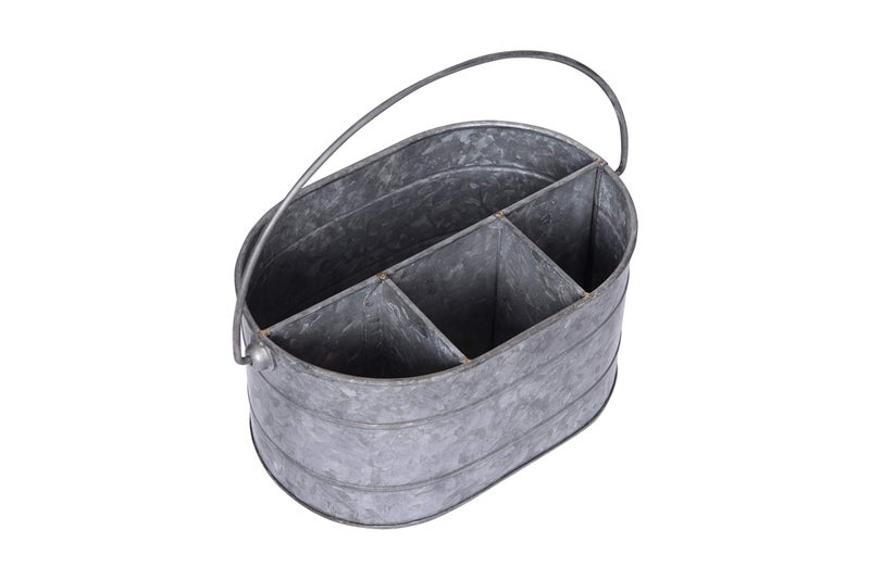 Creative Co-Op Metal Bucket with 4 Compartments and Handle - Image 4