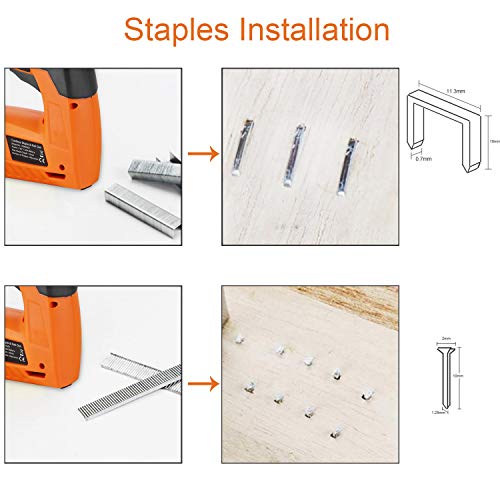 Anesty Cordless Staple Gun Nail Gun Tacker, Electric Stapler & Nailer 2 in 1, Electric Staple Gun with Rechargeable USB Charger for Upholstery DIY Includes 2000pcs 10mm Nails and 2000pcs 10mm Staples - Image 4