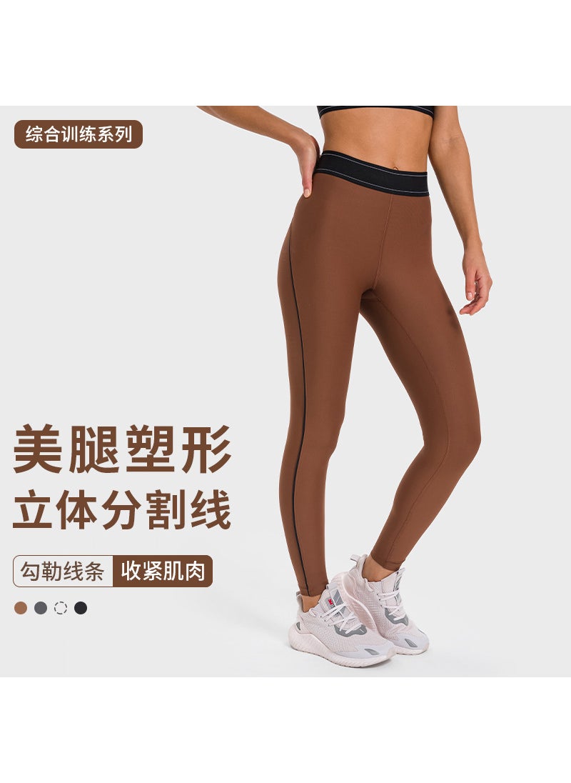 Generic - High-Waist Tummy-Control Yoga Pants Set for Women Black - Image 1