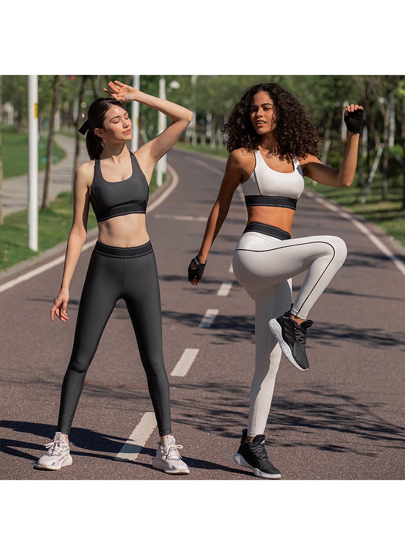 Generic - High-Waist Tummy-Control Yoga Pants Set for Women Black - Image 1