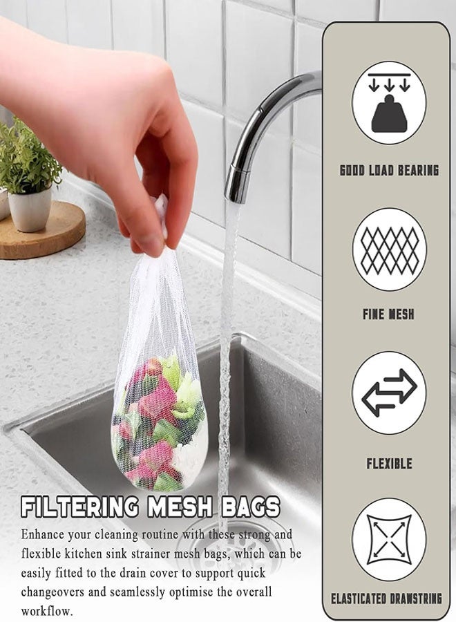 Kitchen Sink Strainer Mesh Bag, Anti-Clogging Disposable Sink Drain Covers, Kitchen Essentials Sink Filter Nets, Fits Most Sink Strainers (100pcs ) - Image 2