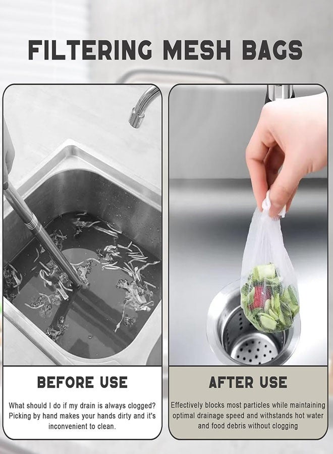 Kitchen Sink Strainer Mesh Bag, Anti-Clogging Disposable Sink Drain Covers, Kitchen Essentials Sink Filter Nets, Fits Most Sink Strainers (100pcs ) - Image 3