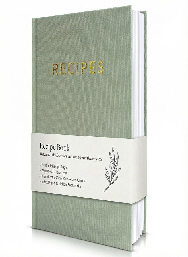 ZICOTO Aesthetic Blank Recipe Book with Waterproof Cover - The Perfect Recipe Notebook To Write In Your Own Recipes - Beautiful Blank Cookbook to Organize Your Recipes - Image 1