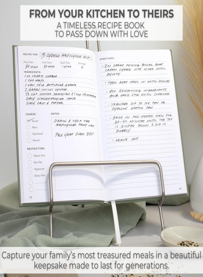 ZICOTO Aesthetic Blank Recipe Book with Waterproof Cover - The Perfect Recipe Notebook To Write In Your Own Recipes - Beautiful Blank Cookbook to Organize Your Recipes - Image 3