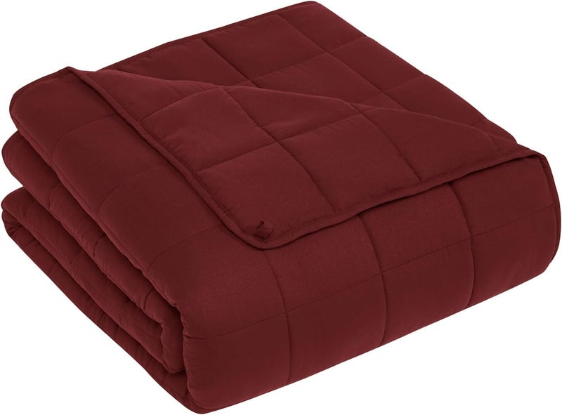 CuteKing Weighted Blanket for Adults: Weighted Blanket with Premium Glass Beads - Breathable Heavy Blanket for Comfort Sleep - Thick Blanket for Adult All Season (20lbs, 60"x80", Claret Red) - Image 1