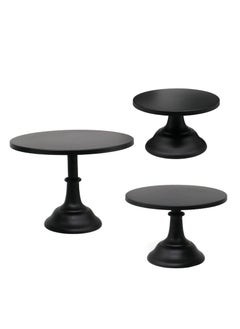 Captaintech 3-Set Cake Stands, Black Dessert Display Plate Cupcake Stands for Baby Shower Wedding Birthday Party Celebration Home Decor  - Image 1