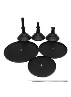 Captaintech 3-Set Cake Stands, Black Dessert Display Plate Cupcake Stands for Baby Shower Wedding Birthday Party Celebration Home Decor  - Image 3