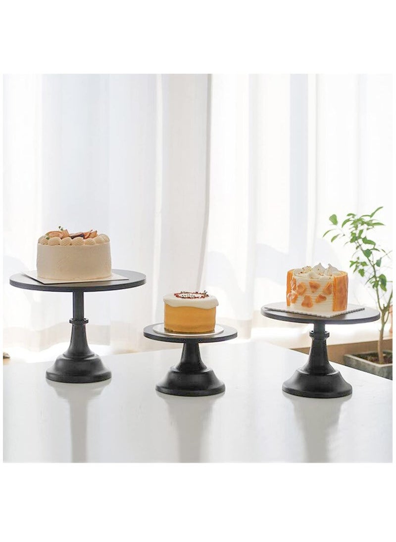 Captaintech 3-Set Cake Stands, Black Dessert Display Plate Cupcake Stands for Baby Shower Wedding Birthday Party Celebration Home Decor  - Image 4
