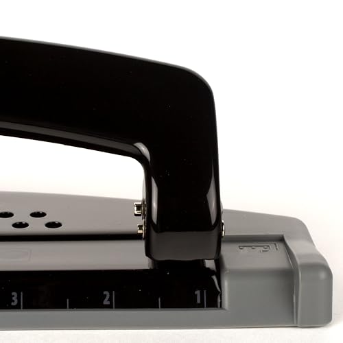 Swingline 3 Hole Punch, 12 Sheet Capacity Three Hole Puncher 3 Ring, Paper Punch, SmartTouch Low Effort, Alignment Guide, Black & Silver (74134) - Image 5
