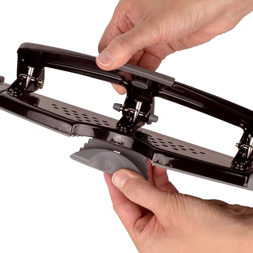 Swingline 3 Hole Punch, 12 Sheet Capacity Three Hole Puncher 3 Ring, Paper Punch, SmartTouch Low Effort, Alignment Guide, Black & Silver (74134) - Image 4