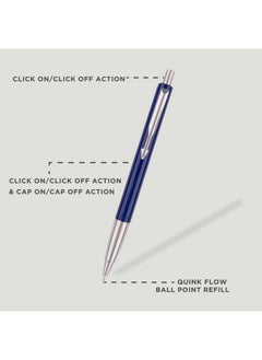 PARKER Parker Vector Standard Chrome Trim| Black Body Color| Triple Pen Combo - (Fountain Pen +Roller Ball Pen + Ball Pen) | Ink Color - Blue | Special Gift For Employees | Elite Pen For Professionals  - Image 3