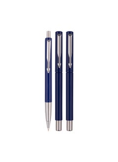 PARKER Parker Vector Standard Chrome Trim| Black Body Color| Triple Pen Combo - (Fountain Pen +Roller Ball Pen + Ball Pen) | Ink Color - Blue | Special Gift For Employees | Elite Pen For Professionals  - Image 2